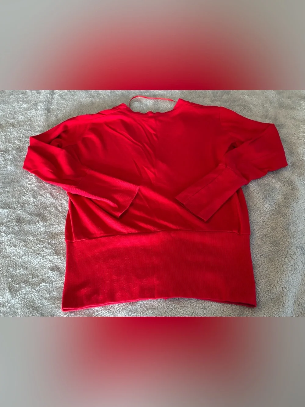 Women’s COL Story Classic Red V-Neck Button Cardigan Sweater Size Large
